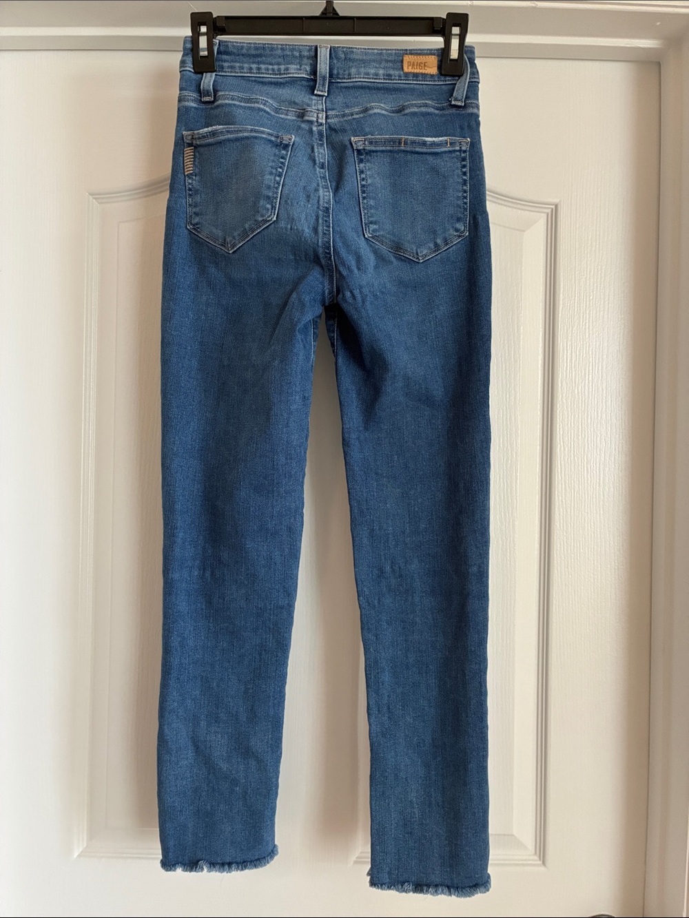 PAIGE Hoxton Slim High Rise Raw Hem Jeans - Size 25 - Picture 6 of 8
